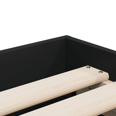 Bedframe met lades bewerkt hout zwart 90x200 cm - thumbnail