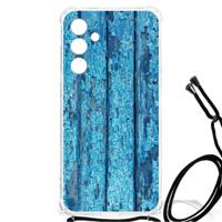 Samsung Galaxy A55 Stevig Telefoonhoesje Wood Blue - thumbnail