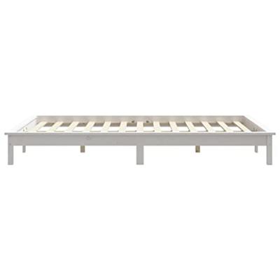 Bedframe massief grenenhout wit 120x200 cm