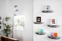 Modern design wandplank TEAR 40cm zilver aluminium - 20405 - thumbnail