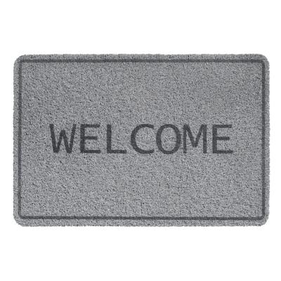 Hamat deurmat Curly welcome 40x60cm grijs