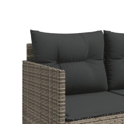 5-delige Loungeset met kussens poly rattan grijs 5-delige Loungeset met kussens poly rattan grijs
