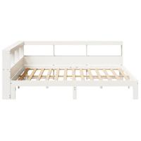 Bed met boekenkast zonder matras grenenhout wit 160x200 cm - thumbnail