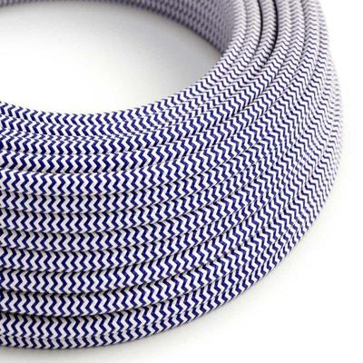 Strijkijzersnoer Blauw (zigzag) - viscose | 10cm | Creative-Cables | Creative-Cables | Creative-Cables | Creative-Cables