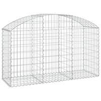 VidaXL Schanskorf gewelfd 150x50x80/100 cm gegalvaniseerd ijzer - thumbnail