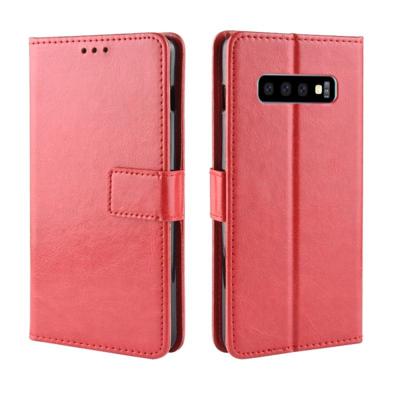 Retro Crazy Horse Texture horizontale flip lederen case voor Galaxy S10 (5G) met houder & kaart slots & foto frame (rood)
