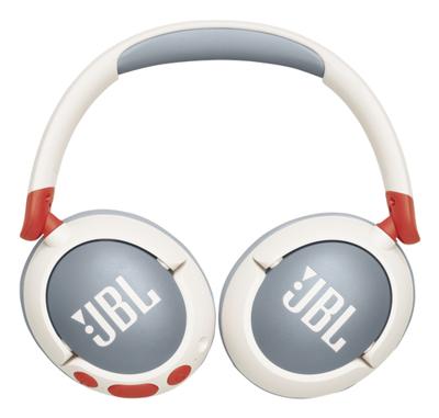 JBL Junior 470NC, Kindvriendelijke Draadloze On-Ear Bluetooth Hoofdtelefoon met Ingebouwde Microfoon, 50 uur afspeeltijd, JBL Safe Sound, Laag Volume, Gemakkelijke Bediening en Stickerset, in Wit