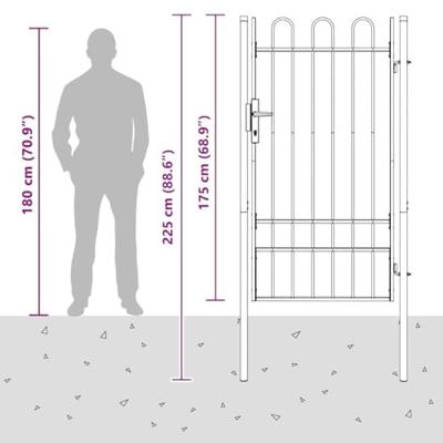 Hekpoort Grijs 100 x 175 cm Poedercoated staal