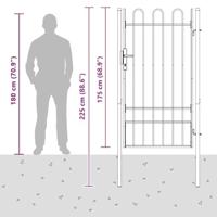 Hekpoort Grijs 100 x 175 cm Poedercoated staal - thumbnail