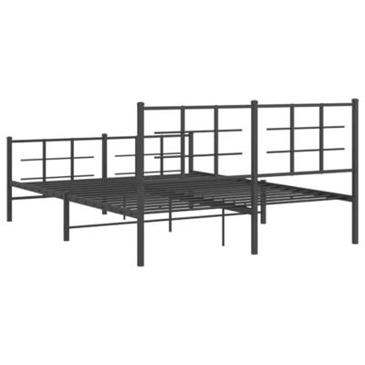 Bedframe met hoofd- en voeteneinde metaal zwart 150x200 cm - thumbnail