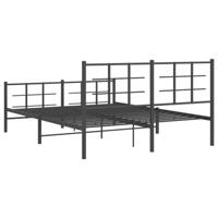 Bedframe met hoofd- en voeteneinde metaal zwart 150x200 cm - thumbnail