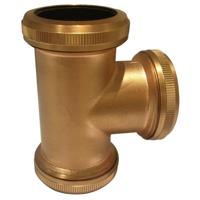 Wiesbaden Koppel T Stuk 32 mm tbv Vloerbuis Geborsteld Koper - thumbnail