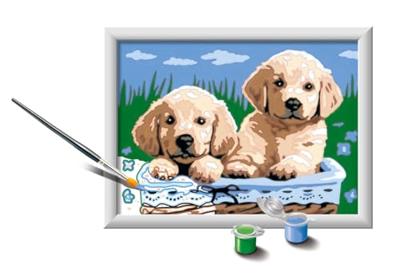 Ravensburger CreArt schilderen op nummer schattige puppy's - thumbnail