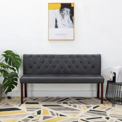 VidaXL Bankje 148,5 cm kunstsuède grijs VidaXL Bankje 148,5 cm kunstsuède grijs