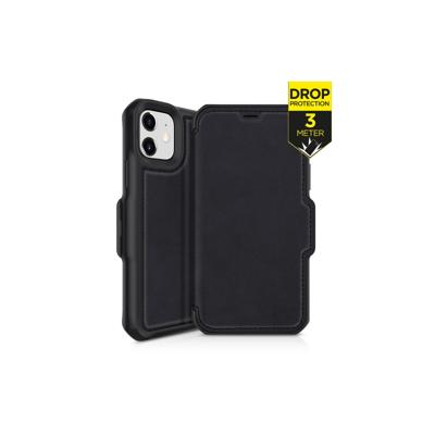 ITSKINS Level 2 HybridFolio Leather for Apple iPhone 12 Mini Pure Black