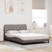 Bed met matras stof taupe 140x200 cm - thumbnail