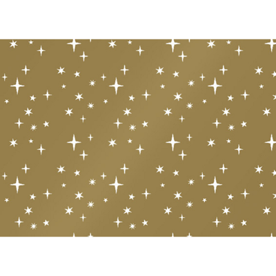 Cadeaupapier | 50cm | 200m | 80gr/m² | Sterren | goud/wit | rol à ca. 200 meter