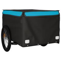 VidaXL Fietstrailer 45 kg ijzer zwart en blauw - thumbnail