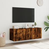 Tv-wandmeubels met LED 2 st 60x35x41 cm gerookt eikenkleurig - thumbnail