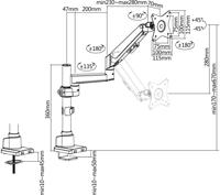 My Wall HL 51-1 L Monitor-tafelbeugel 1-voudig 43,2 cm (17) - 81,3 cm (32) Zwart In hoogte verstelbaar - thumbnail
