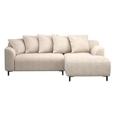 Bank Elsa met chaise longue rechts - stof Anthology - beige - Leen Bakker