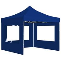 VidaXL Partytent inklapbaar met wanden 2x2 m aluminium blauw - thumbnail