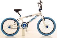 Royal Bmx fiets -bugatti tornado freestyle 20 inch - wit met blauwe banden - thumbnail