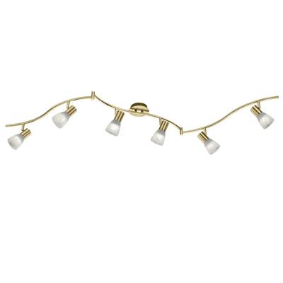 Trio Moderne plafondspotLevisto 6-lichts messing mat - 871010608