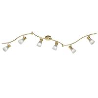 Trio Moderne plafondspotLevisto 6-lichts messing mat - 871010608 - thumbnail