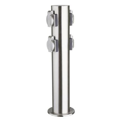 Heitronic 35104 Buitenstopcontact 4-voudig RVS Aanraakbeveiliging