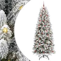 VidaXL Kunstkerstboom wit 240 cm pvc en plastic en staal en pe - thumbnail