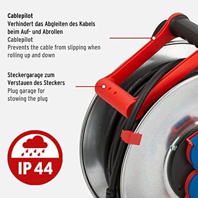 Brennenstuhl Kabelhaspel 40 mtr | IP44 | 3G1.5 | Voor de bouw | 1198340 - 1198340