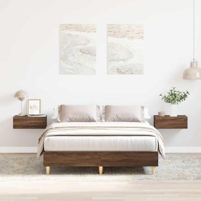 Bedframe zonder matras 120x200 cm spaanplaat bruin eikenkleurig Bedframe zonder matras 120x200 cm spaanplaat bruin eikenkleurig
