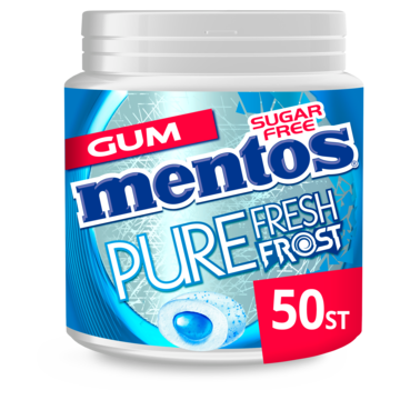 Mentos Gum Pure Fresh Frost Euca Menthol Suikervrij Pot 50 stuks bij Jumbo Mentos Gum Pure Fresh Frost Euca Menthol Suikervrij Pot 50 stuks bij Jumbo