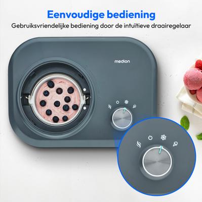 MEDION IJsmachine met compressor (geschikt voor het bereiden van ijs, bevroren yoghurt en sorbets, 1 liter, 100 MEDION IJsmachine met compressor (geschikt voor het bereiden van ijs, bevroren yoghurt en sorbets, 1 liter, 100