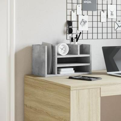 VidaXL Bureau organiser 44,5x24x25 cm bewerkt hout betongrijs VidaXL Bureau organiser 44,5x24x25 cm bewerkt hout betongrijs