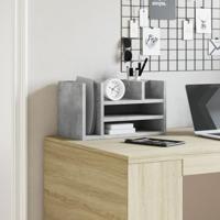 VidaXL Bureau organiser 44,5x24x25 cm bewerkt hout betongrijs - thumbnail