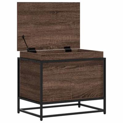 VidaXL Opbergbox met deksel 60x40x51,5 cm bewerkt hout bruin eiken - thumbnail