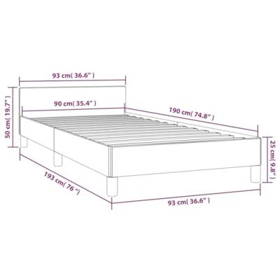 Bedframe met hoofdeinde zonder matras 90x190 cm stof crème