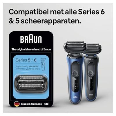 Braun Scheerblad / 53B / Series 5/6 Scheerhoofden Zwart - thumbnail