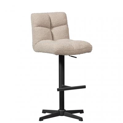 WOOOD Draaibare Barstoel 'Vinny' Bouclé, kleur Zand (zithoogte 60-80cm) WOOOD Draaibare Barstoel 'Vinny' Bouclé, kleur Zand (zithoogte 60-80cm)