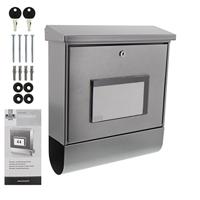 Burg Wächter 4400Si Malaga 4400 Si Brievenbus Plaatstaal Zilver Sleutelslot - thumbnail