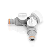 Waterverdeler 2-weg met afsluiters - 3/4 - 1 binnendraad - standaard - thumbnail