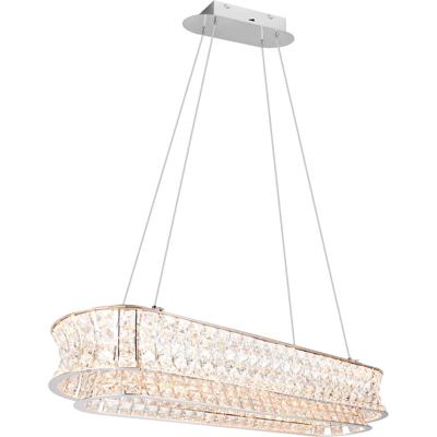 LED Hanglamp - Trio Select Zevion - 1 Lichtpunt van 52 Watt - Dimbaar - Aanpasbare Lichtkleur - Hoogte Aanpasbaar - IP20 - Chroom - Metaal