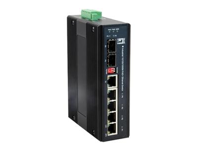 Level One 4x 10/100/1000Mbps PoE RJ45 Transceiver (Gigabit Combo, Gigabit Enterprise (100/1G), Terminal Block, Auto-Negotiation, Auto-MDI/MDIX, 12Gbps, 1024KB buffer, 48-55 VDC)