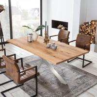 Artistiq Eettafel 'Dashawn' Eikenhout, 180 x 100cm, kleur Zilver - thumbnail