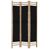Kamerscherm 3-panelen inklapbaar 120 cm bamboe en canvas - thumbnail