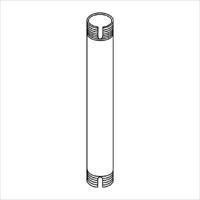 PEERLESS EXT002-S Uitbreidingspijp, max. Belasting 544,0 kg vaste lengte Buendig zilver - thumbnail