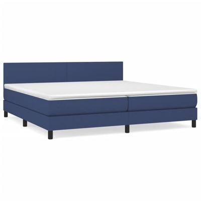 Boxspring met matras stof blauw 200x200 cm