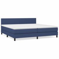 Boxspring met matras stof blauw 200x200 cm - thumbnail